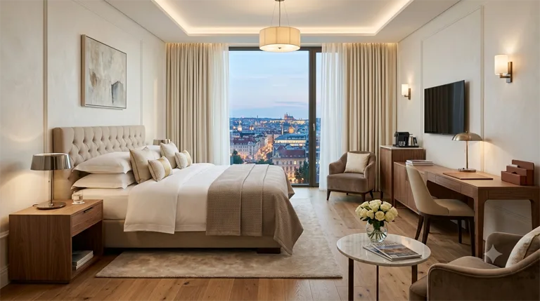 Hotel booking confirmed by Raavi Enterprises showing room availability details